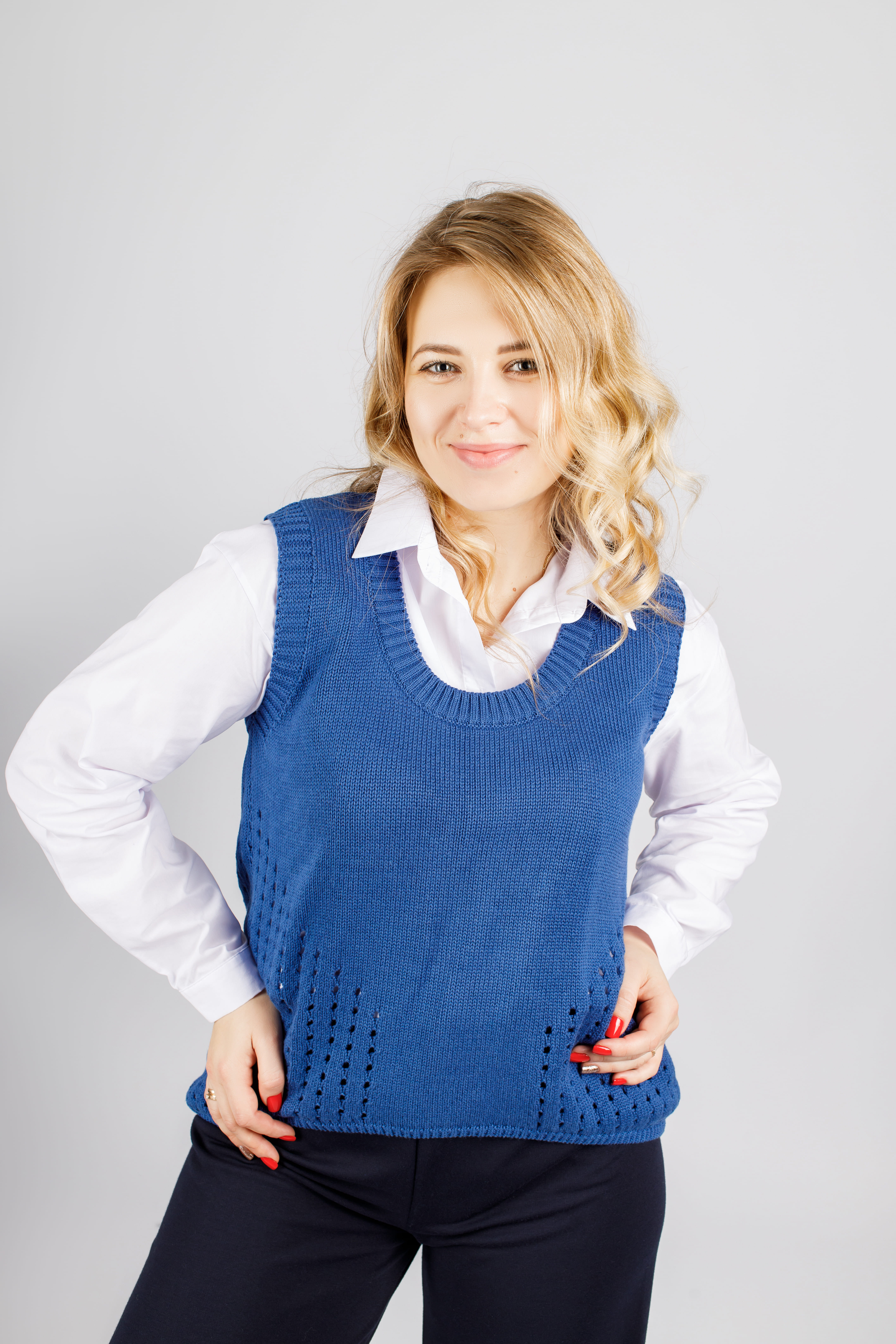 картинка Жилет женский «Марианна» (синий) от магазина Одежда+