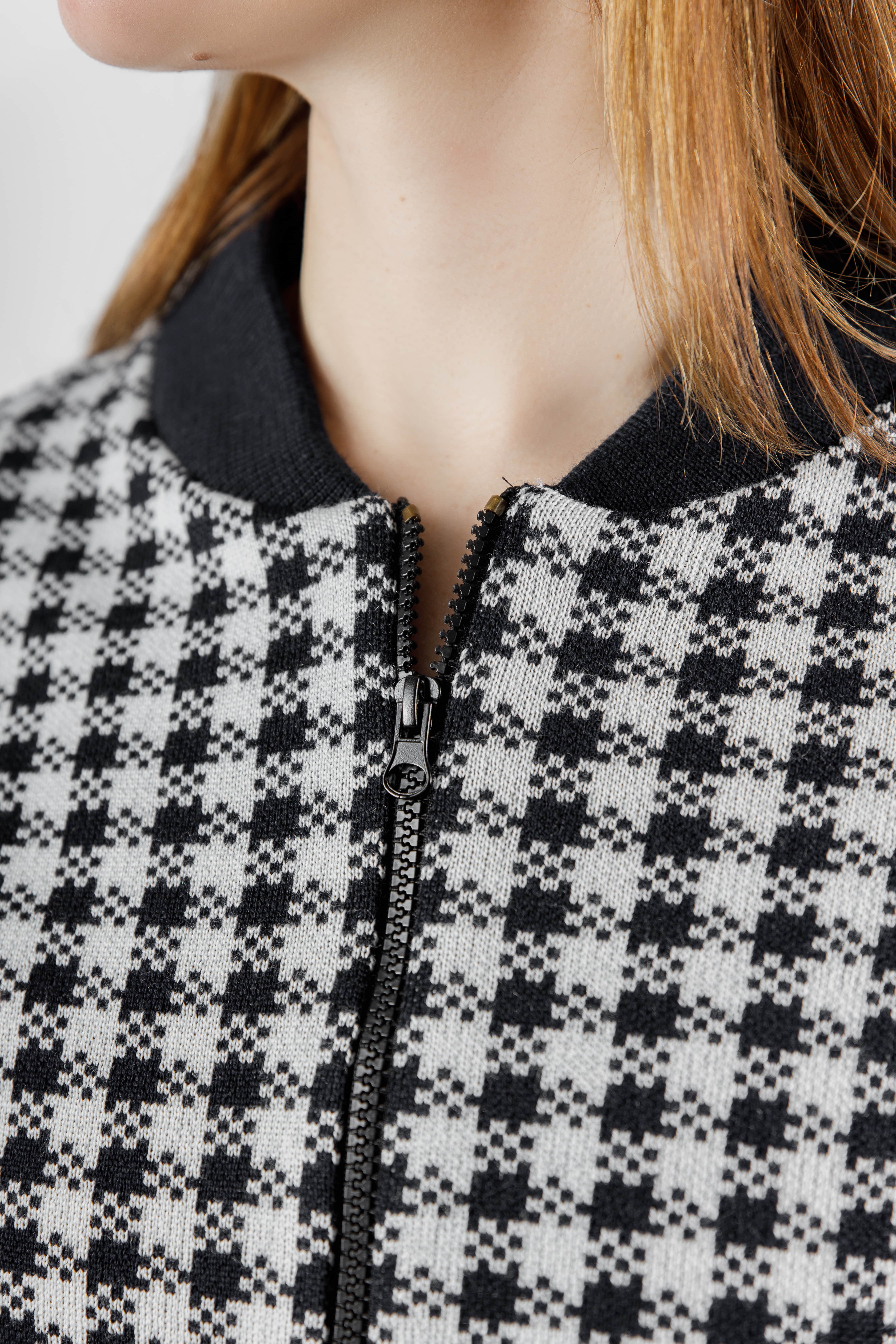 картинка Жакет женский "Бомбер" (темно-синий, отделка: молоко) от магазина Одежда+