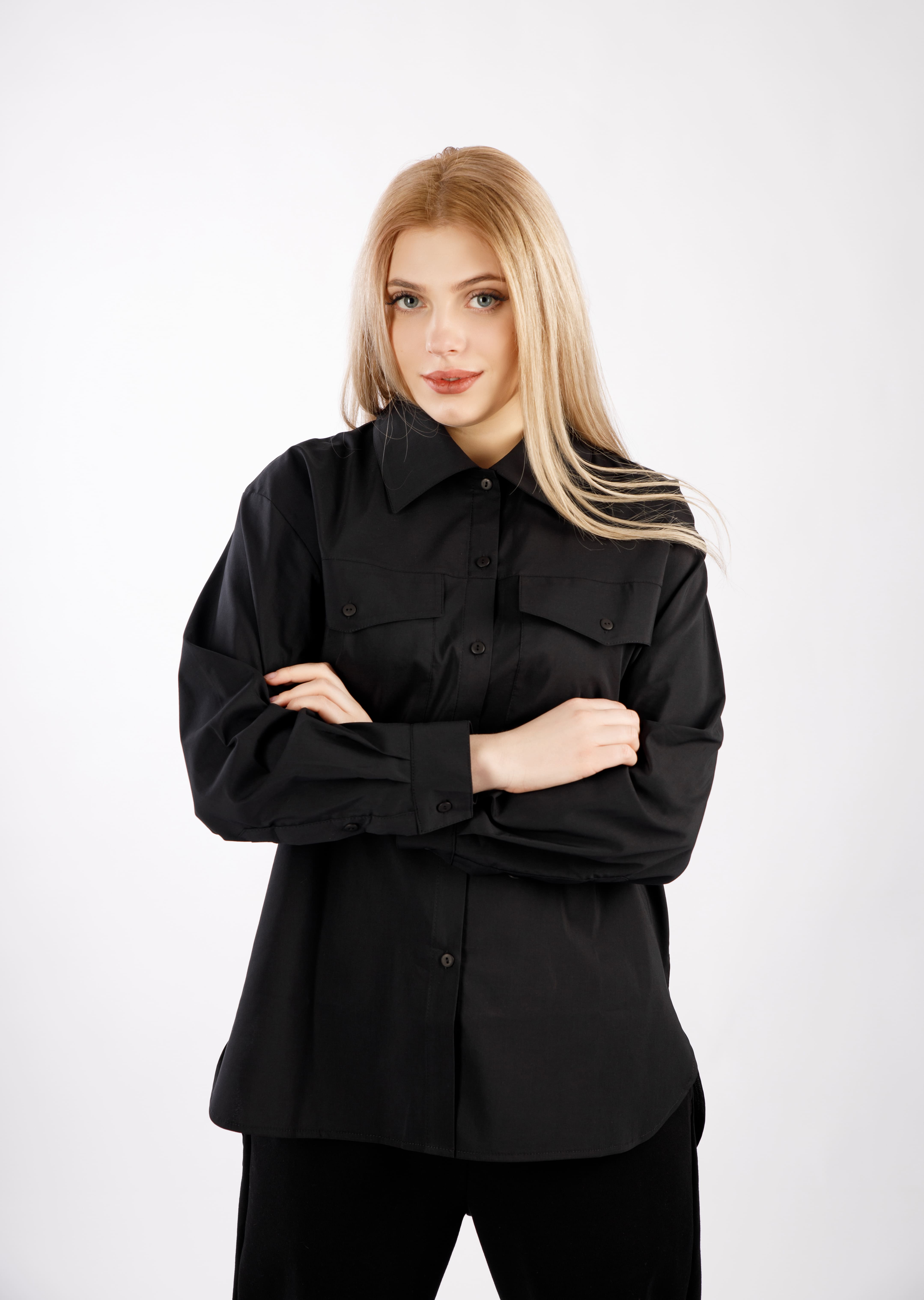 картинка Блузка женская «Фелис» (черный) от магазина Одежда+