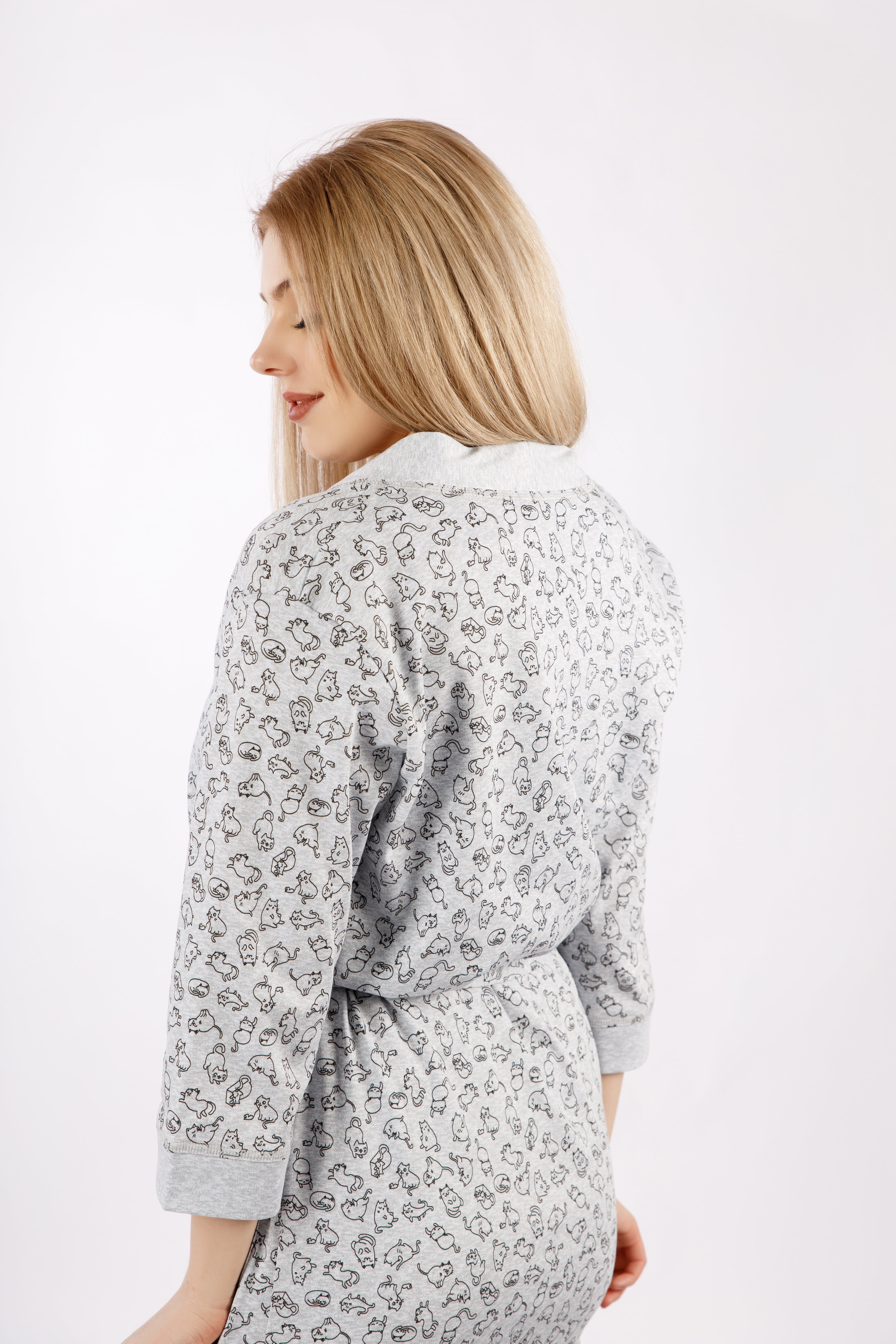 картинка Пеньюар женский «Новинка-цвет» (серый меланж) от магазина Одежда+