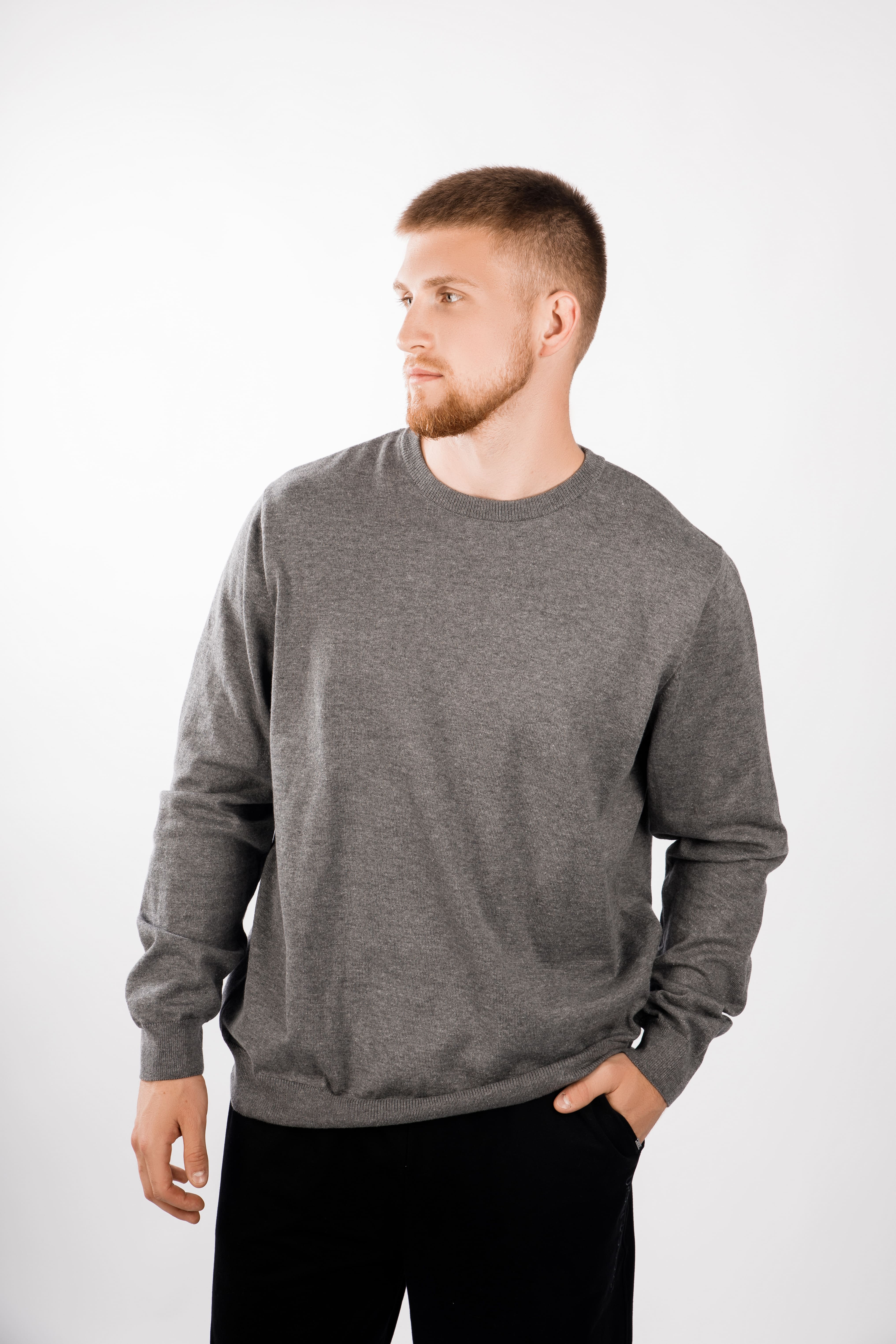 картинка Джемпер мужской «Влад-1» (меланж светло-серый) от магазина Одежда+