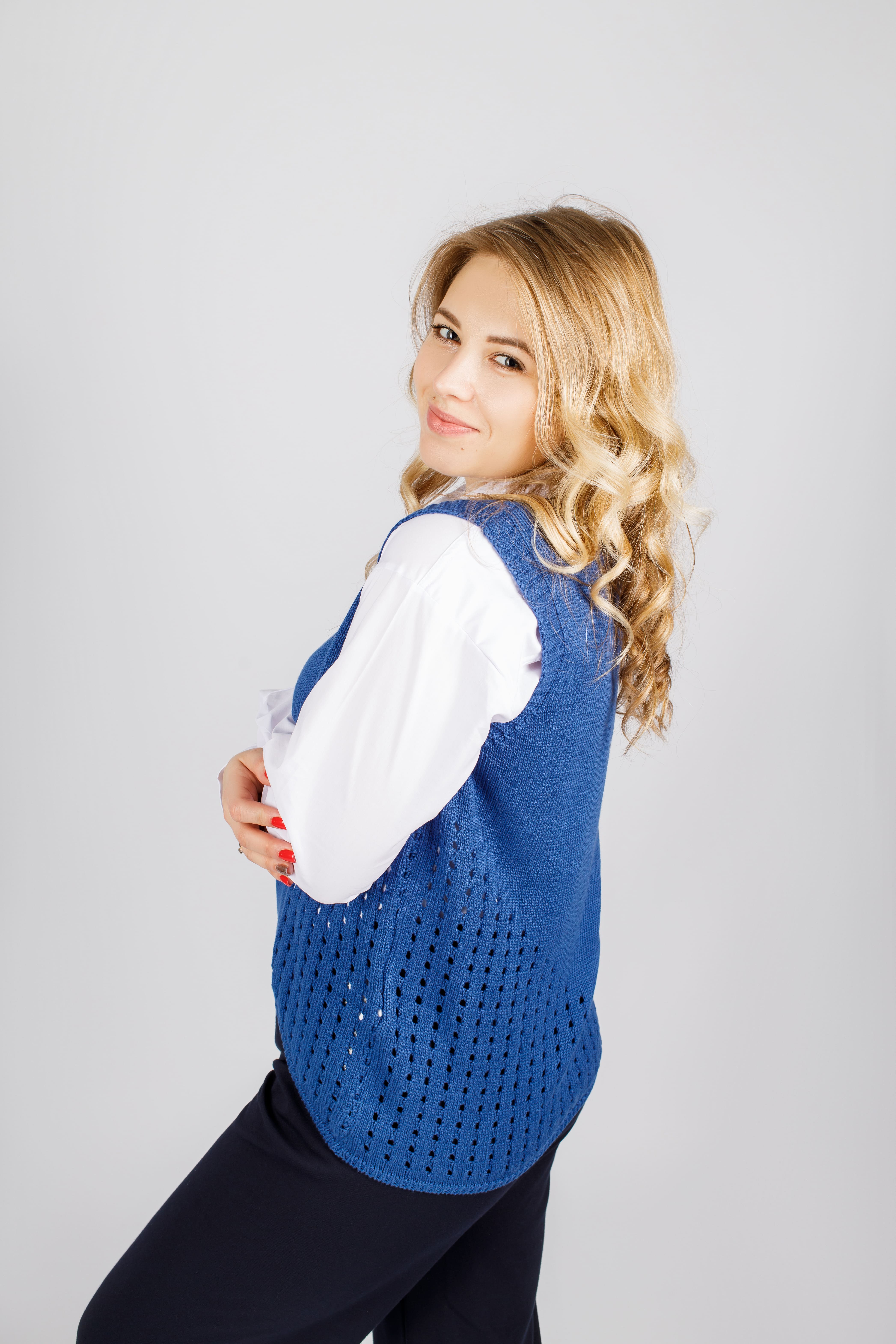 картинка Жилет женский «Марианна» (синий) от магазина Одежда+