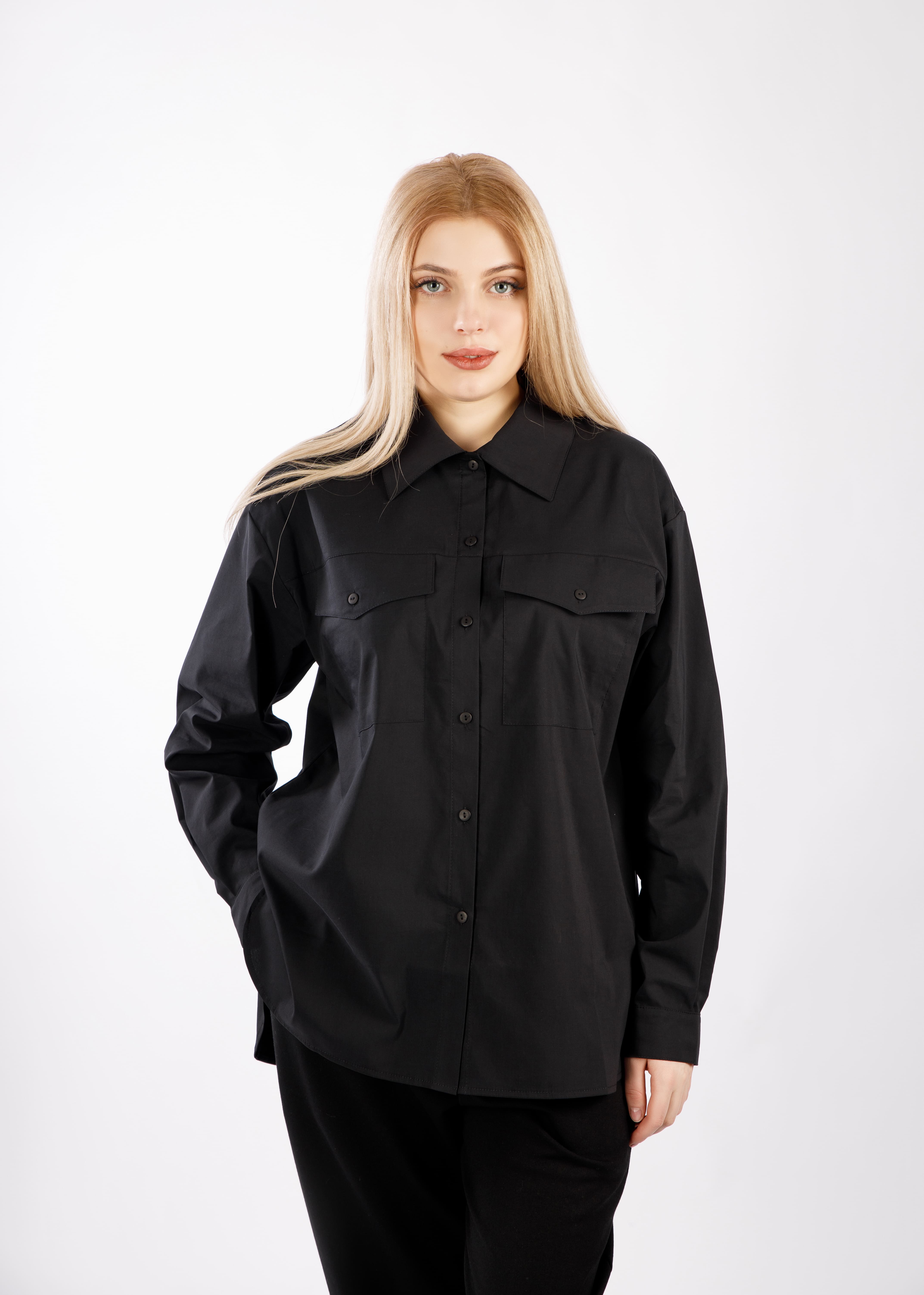 картинка Блузка женская «Фелис» (черный) от магазина Одежда+